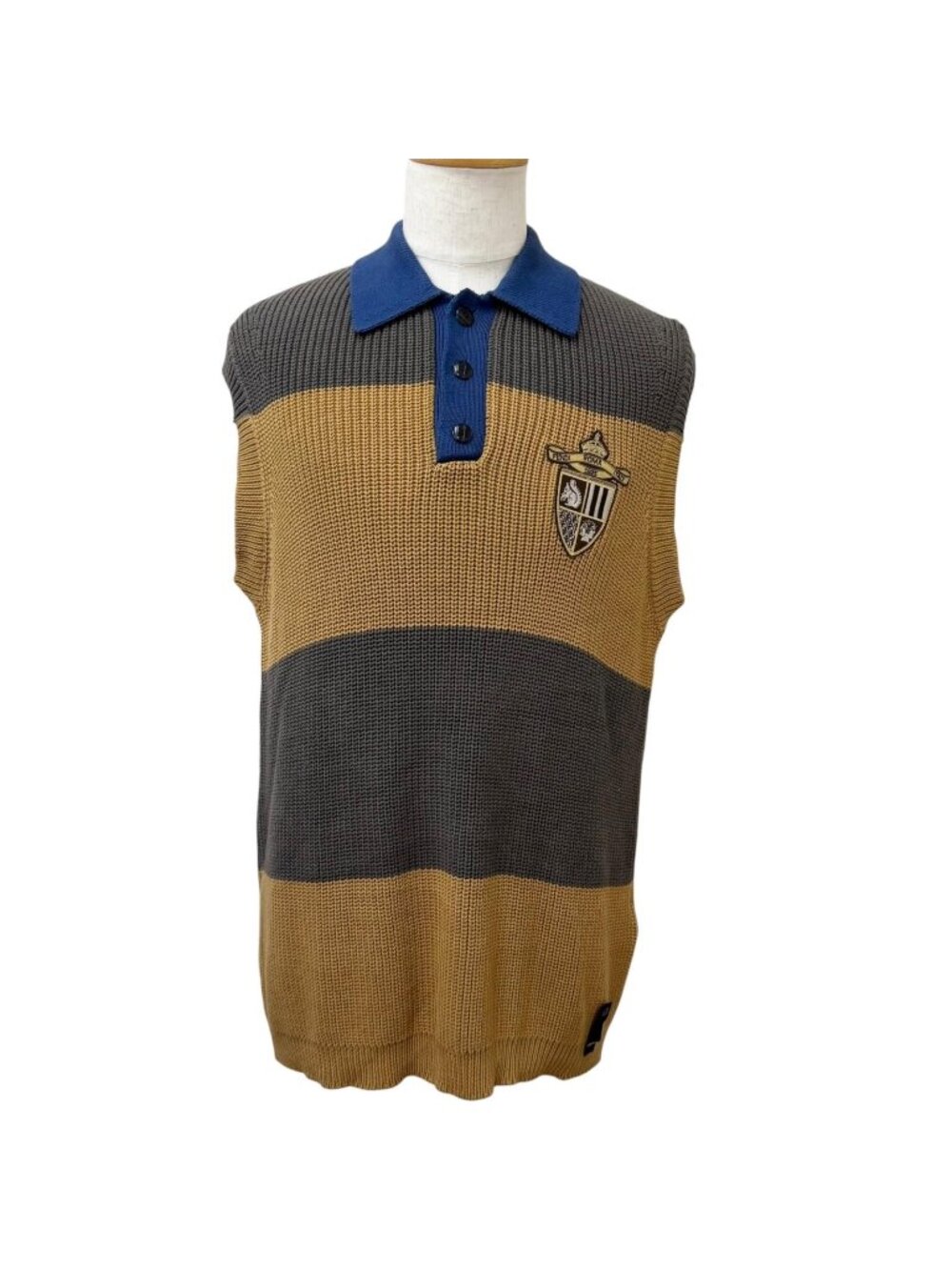 Fendi Icon Sleeveless Knit Polo Shirt Vest Brown 48